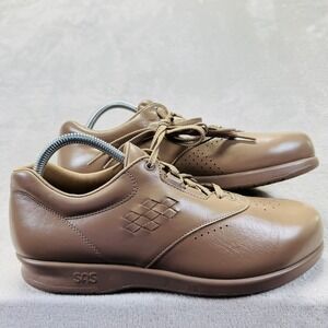 SAS Shoe Women 10M Free Time Sneaker Comfort Walking Leather Lace Up Mocha Beige